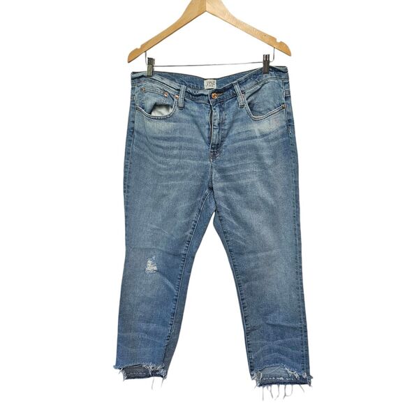 J. CREW Jeans Slim‎ Boyfriend Raw Hem Size 31Light Wash - Picture 1 of 6